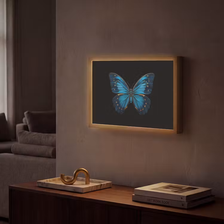 Lightbox - Wandlamp - Vlinder - Blauw - Contrast — 2