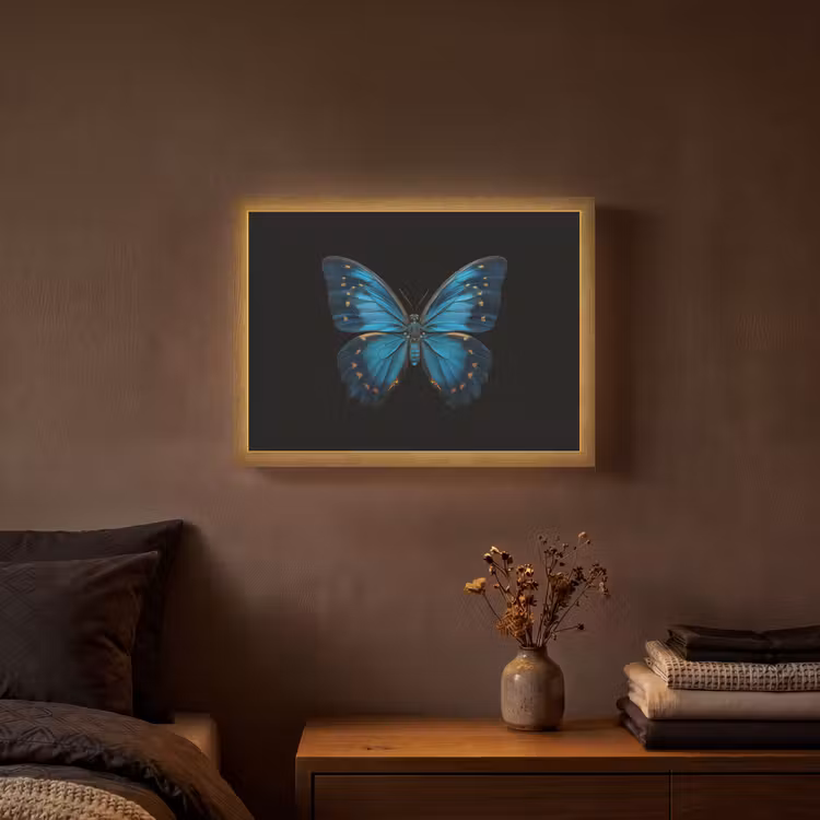 Lightbox - Wandlamp - Vlinder - Blauw - Contrast — 3