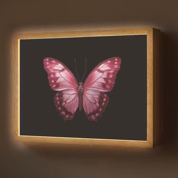 Lightbox - Wandlamp - Vlinder - Fuchsia - Grafisch — 1