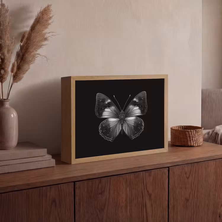 Lightbox - Wandlamp - Vlinder - Grijs - Mysterieus — 4