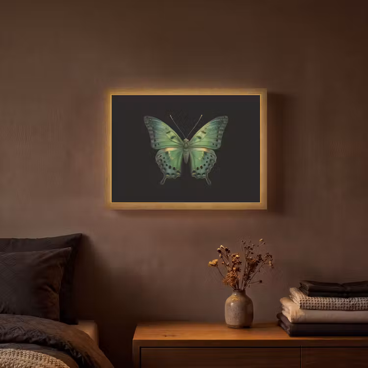 Lightbox - Wandlamp - Vlinder - Groen - Diepte — 3