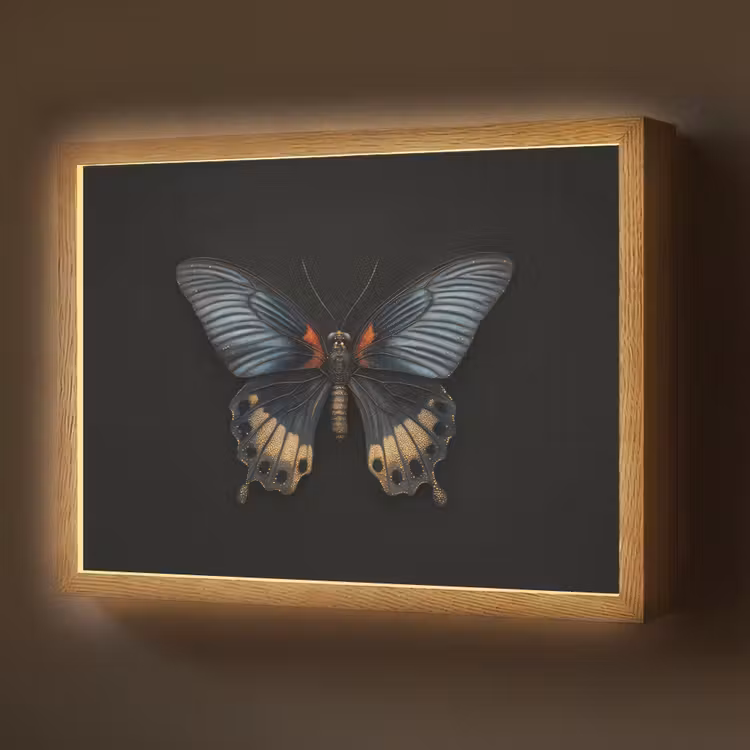 Lightbox - Wandlamp - Vlinder - Metaalachtig - Geometrisch patroon — 1