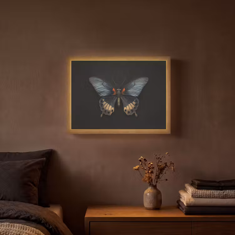 Lightbox - Wandlamp - Vlinder - Metaalachtig - Geometrisch patroon — 3