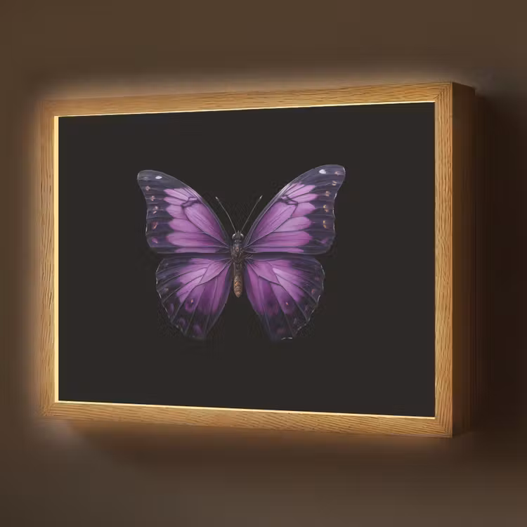 Lightbox - Wandlamp - Vlinder - Paars - Levendig — 1
