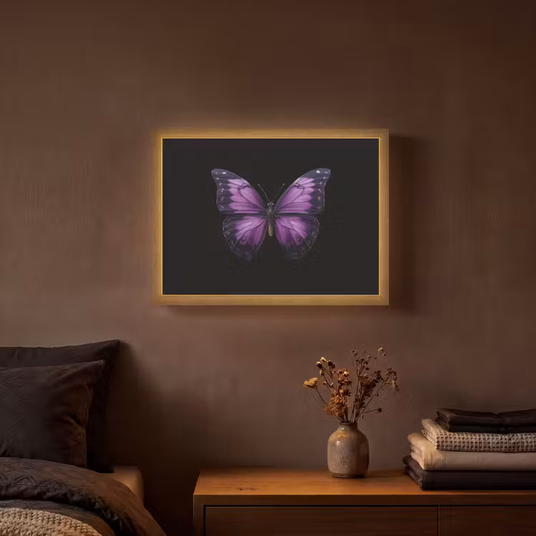 Lightbox - Wandlamp - Vlinder - Paars - Levendig — 3