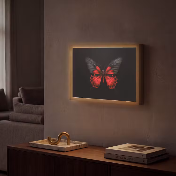 Lightbox - Wandlamp - Vlinder - Rood - Contrast — 2