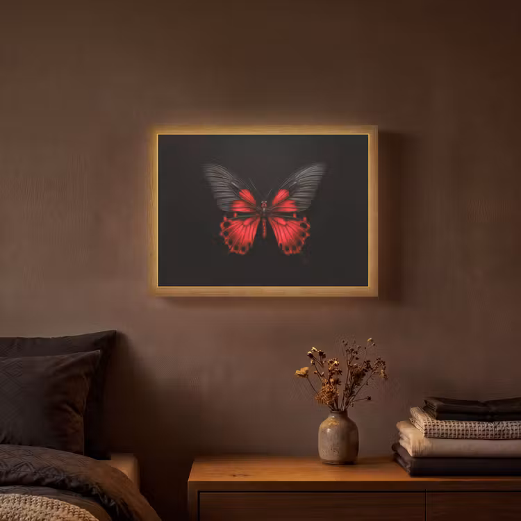 Lightbox - Wandlamp - Vlinder - Rood - Contrast — 3