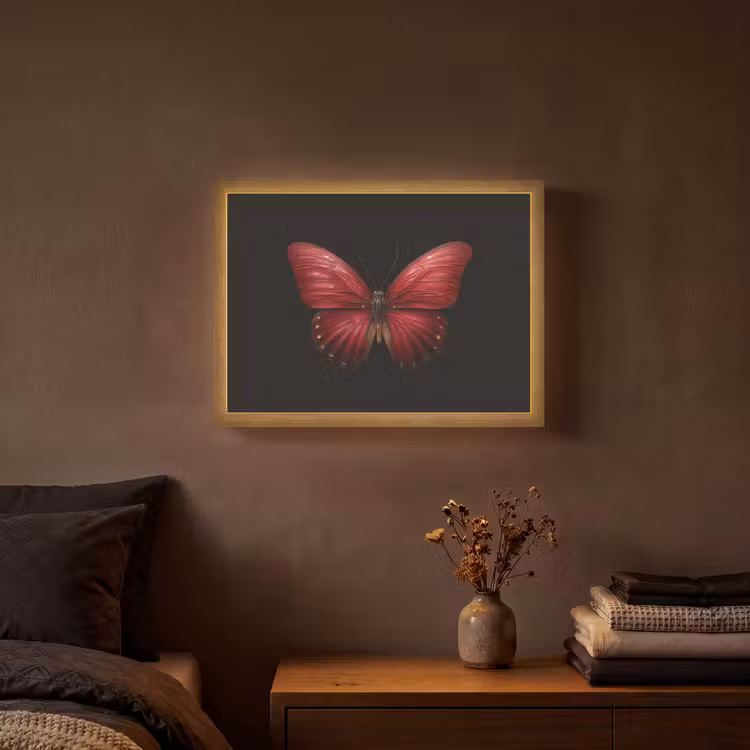 Lightbox - Wandlamp - Vlinder - Rood - Minimalistisch — 3