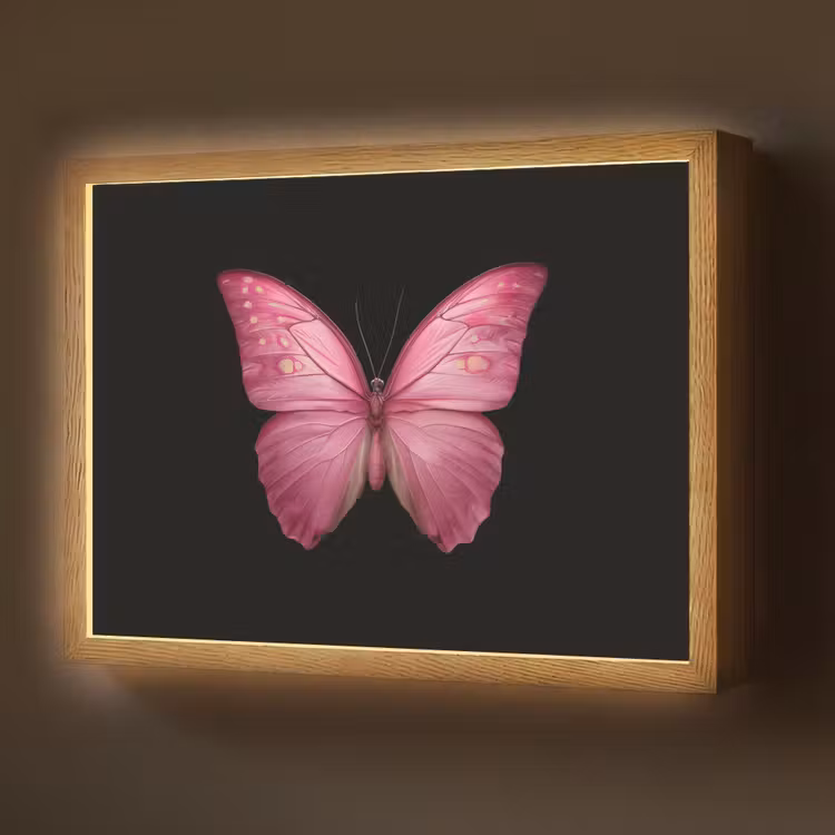 Lightbox - Wandlamp - Vlinder - roze - Elegant — 1