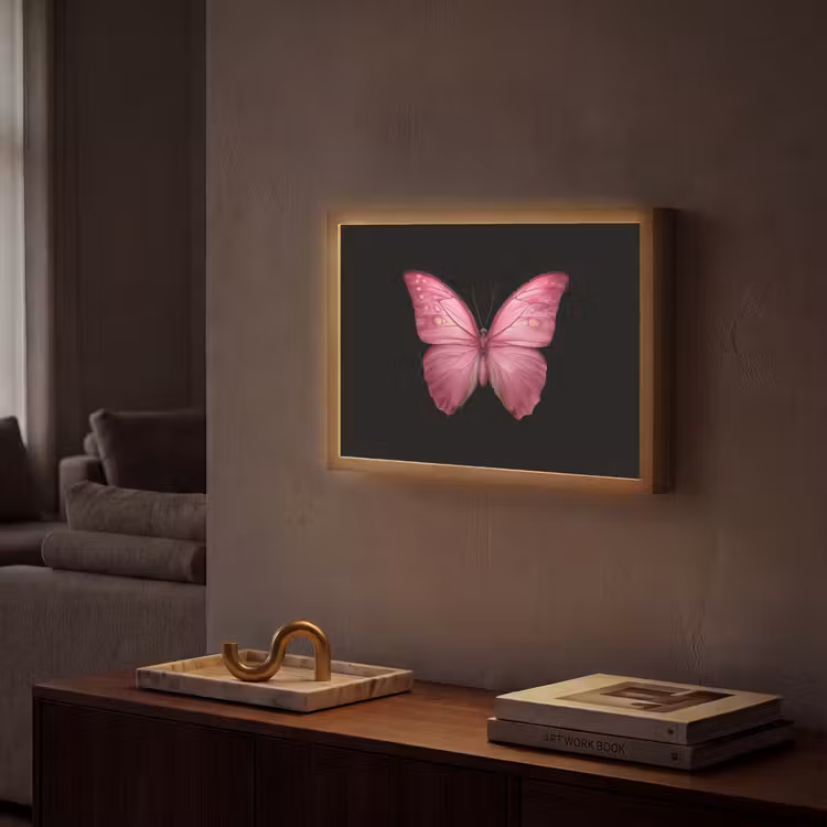 Lightbox - Wandlamp - Vlinder - roze - Elegant — 2