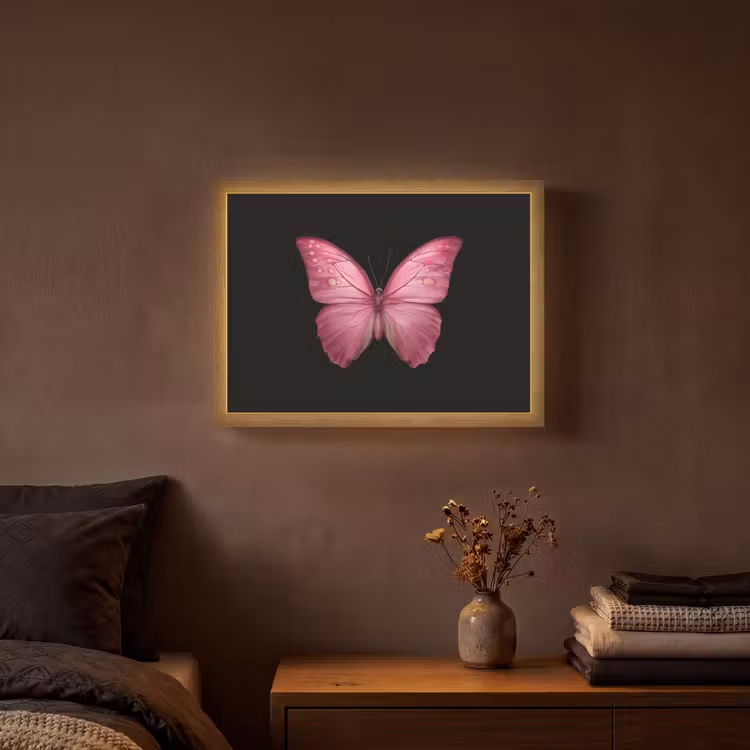 Lightbox - Wandlamp - Vlinder - roze - Elegant — 3