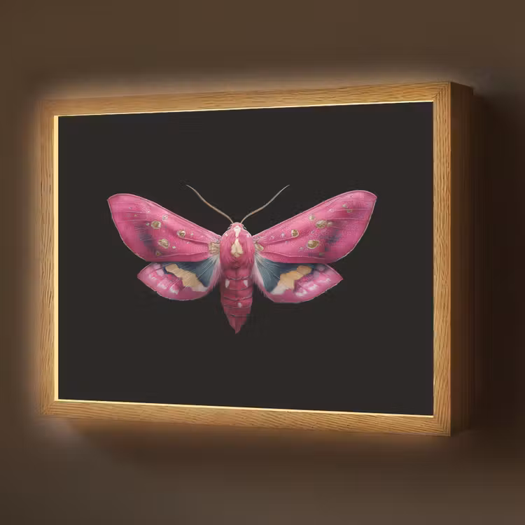 Lightbox - Wandlamp - Vlinder - Roze - Nachtvlinder — 1