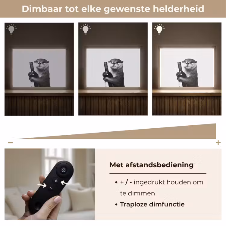 Lightbox - Wandlamp - Wijnfles - Otter - Zwart — 9