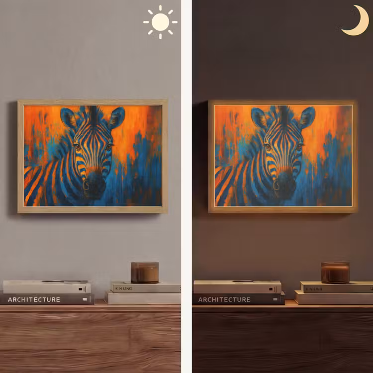 Lightbox - Wandlamp - Zebra - Abstract - Blauw — 6