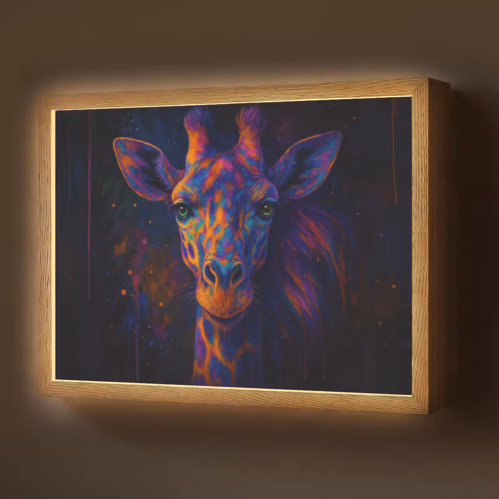 Lightbox - Wandlamp - Giraffe - Gekleurd - Verfspatten — 1