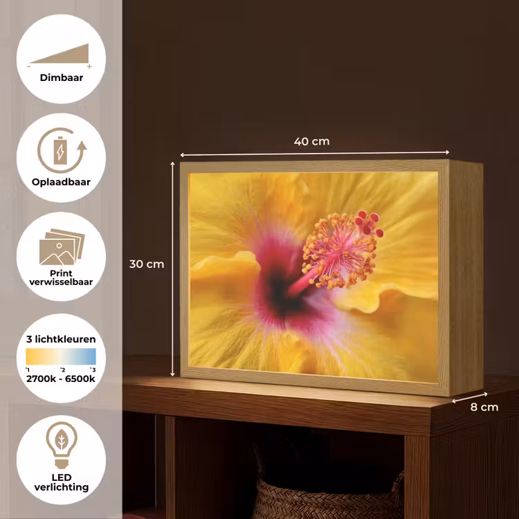 Lightbox - Wandlamp - Geel - Hibiscus - Tropisch — 10