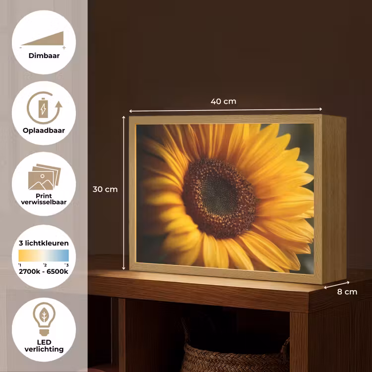 Lightbox - Wandlamp - Geel - Zonnebloem - Zomers — 10