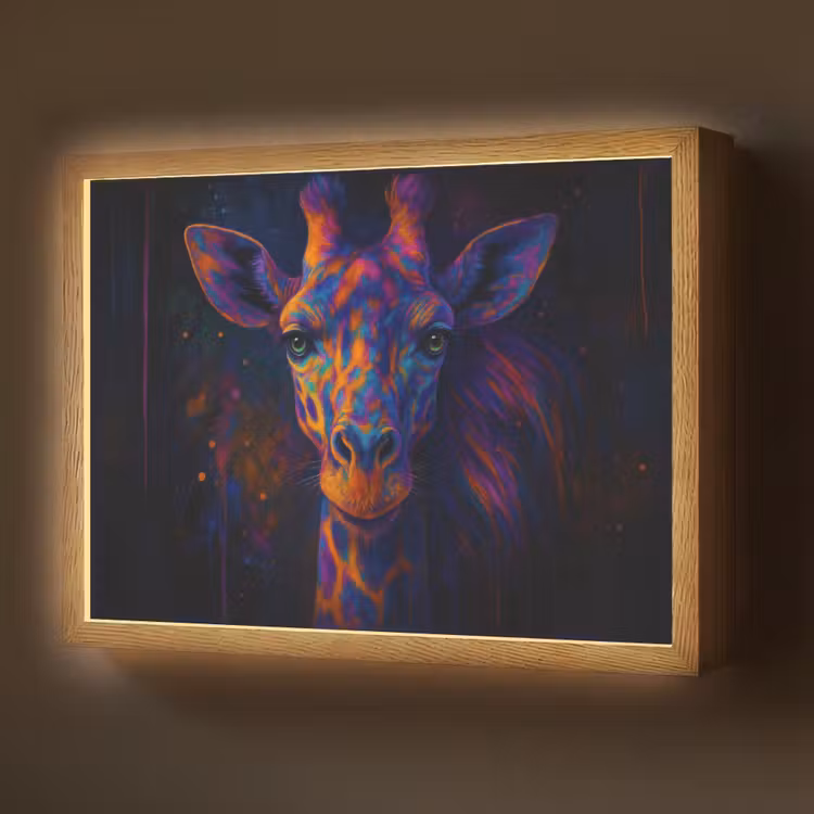 Lightbox - Wandlamp - Giraffe - Gekleurd - Verfspatten — 1