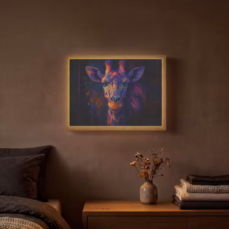 Lightbox - Wandlamp - Giraffe - Gekleurd - Verfspatten — 3