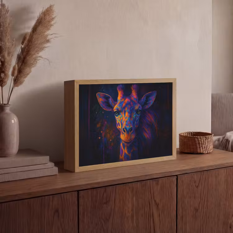 Lightbox - Wandlamp - Giraffe - Gekleurd - Verfspatten — 4
