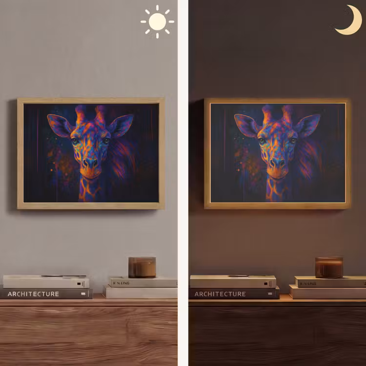 Lightbox - Wandlamp - Giraffe - Gekleurd - Verfspatten — 6