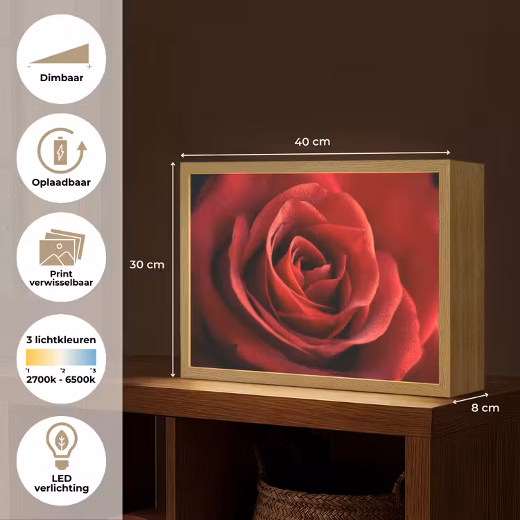 Lightbox - Wandlamp - Rood - Roos - Romantisch — 10