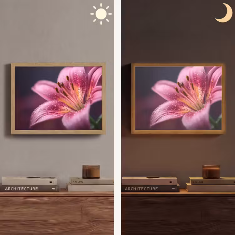 Lightbox - Wandlamp - Roze - lelie - Dauwdruppels — 6
