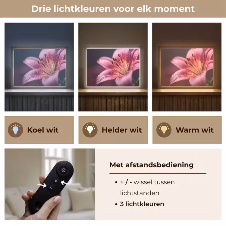 Lightbox - Wandlamp - Roze - lelie - Dauwdruppels — 8