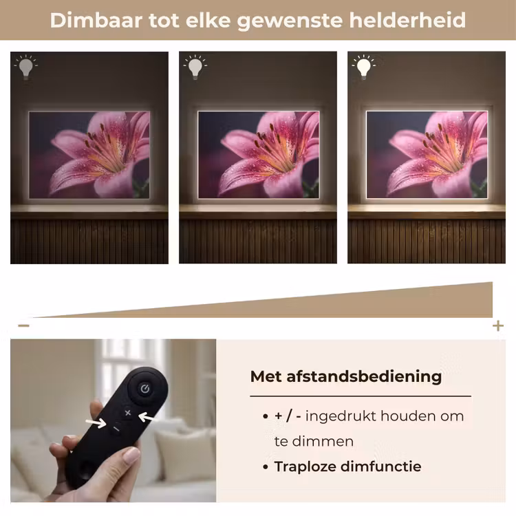 Lightbox - Wandlamp - Roze - lelie - Dauwdruppels — 9