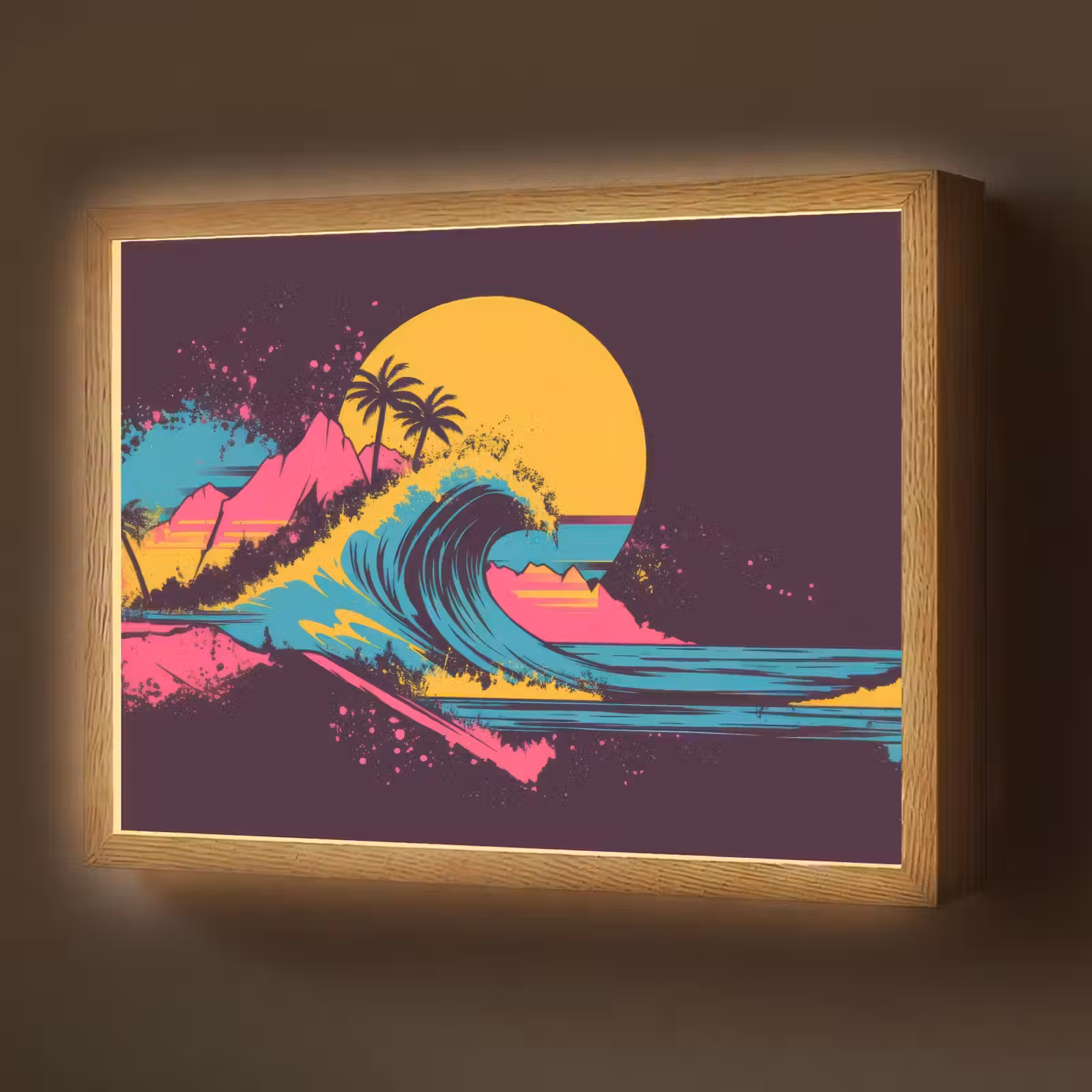 Lightbox - Wandlamp - Golf - Kleurrijk - Zon - Palmbomen — 1