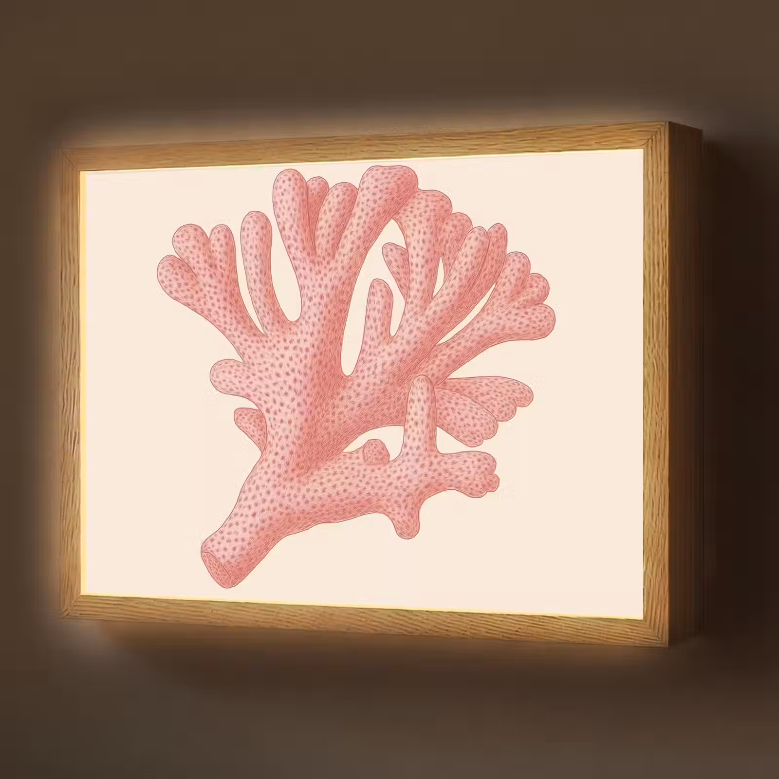 Lightbox - Wandlamp - Koraal - Stipjes - Roze — 1