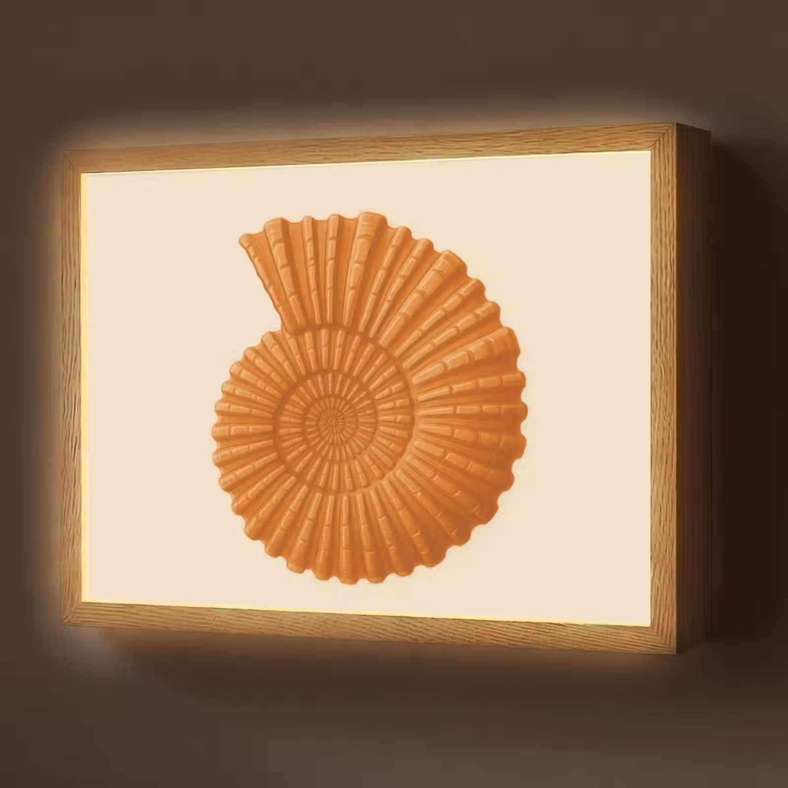 Lightbox - Wandlamp - Schelp - Oranje - Ribbels — 1