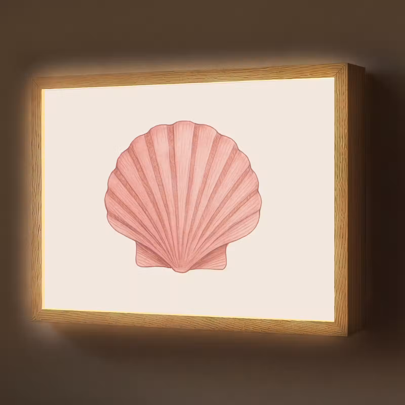 Lightbox - Wandlamp - Schelp - Roze - Ribbels — 1