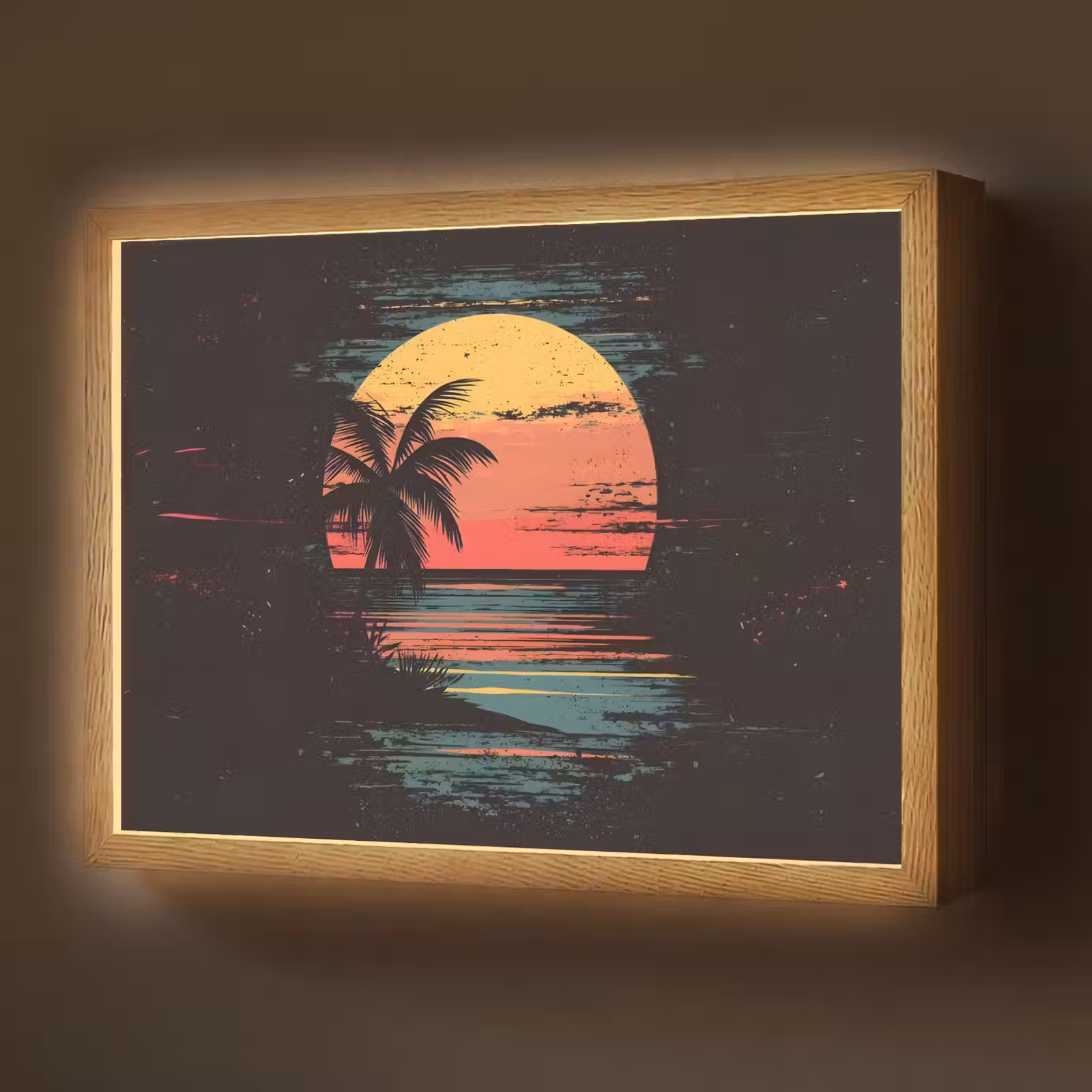 Lightbox - Wandlamp - Strand - Minimalistisch - Zon - Oranje — 1