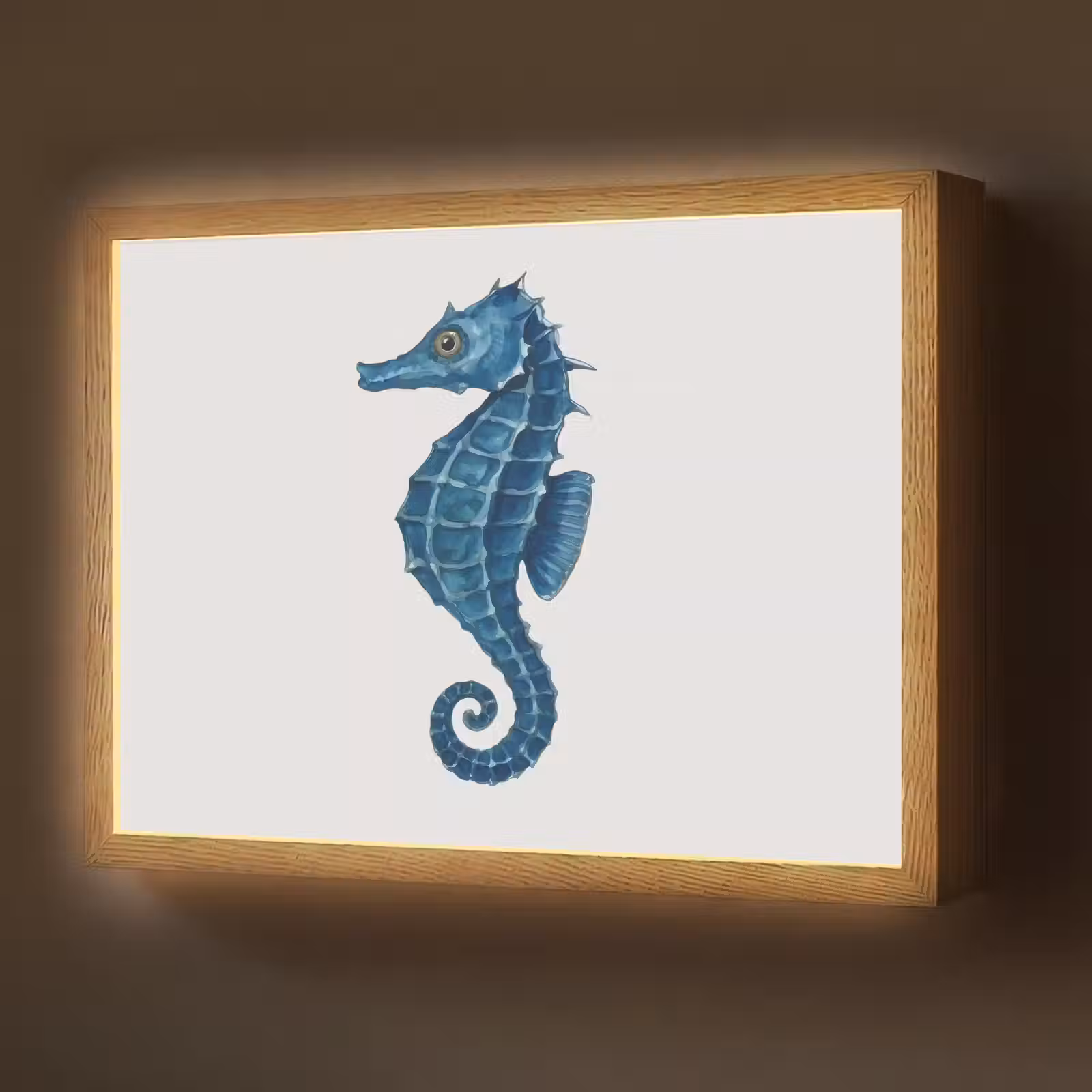 Lightbox - Wandlamp - Zeepaardje - Staart - Blauw — 1