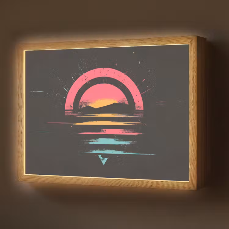 Lightbox - Wandlamp - Cirkel - Abstract - Roze — 1