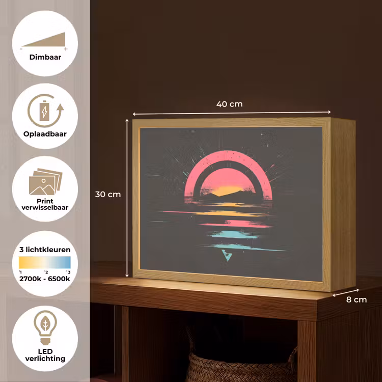 Lightbox - Wandlamp - Cirkel - Abstract - Roze — 10