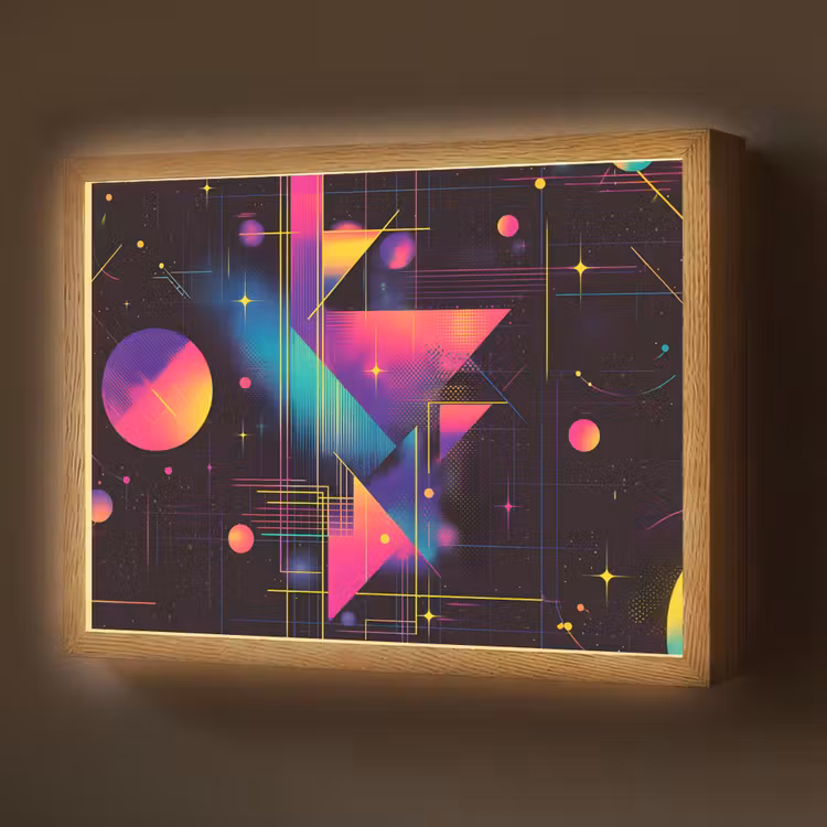 Lightbox - Wandlamp - Driehoeken - Cirkels - Abstract - Sterren — 1