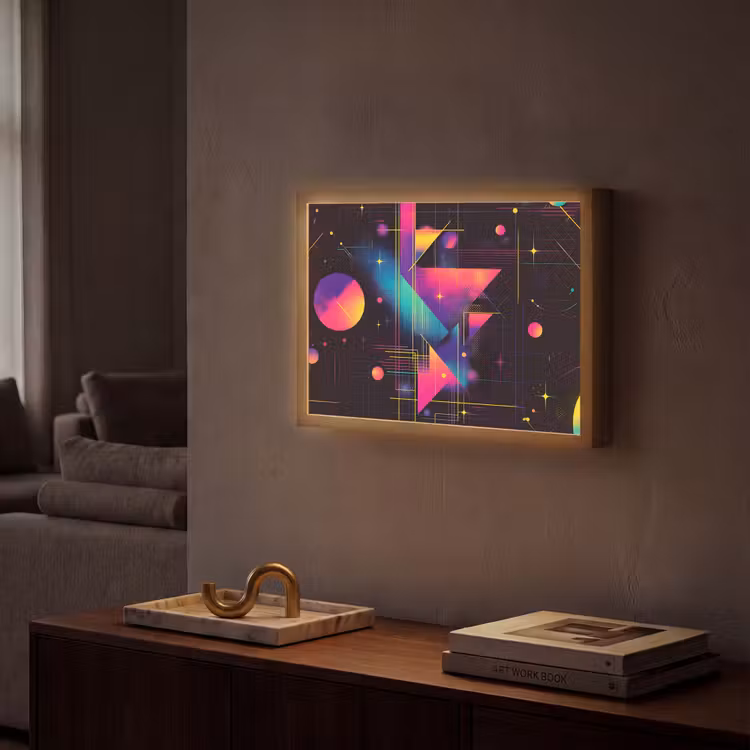 Lightbox - Wandlamp - Driehoeken - Cirkels - Abstract - Sterren — 2