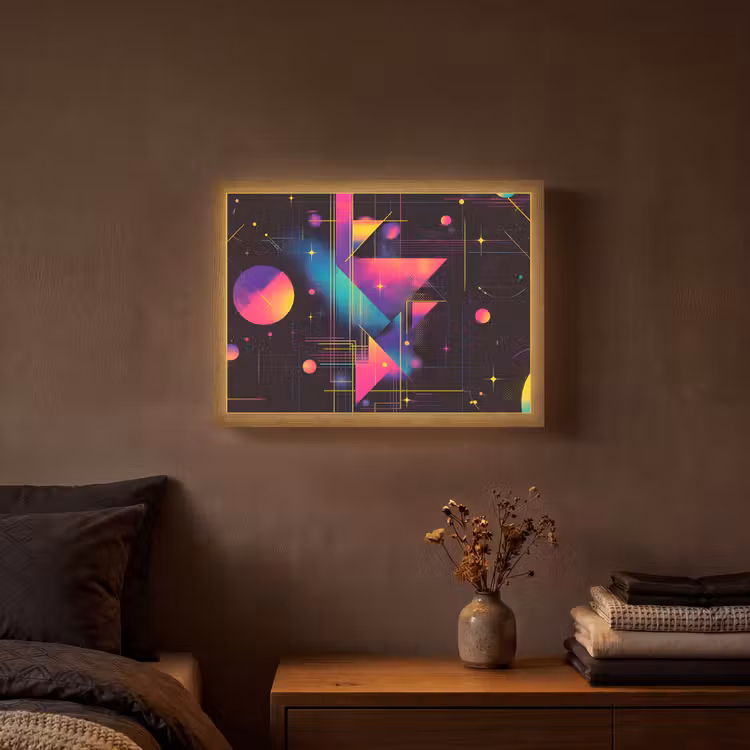 Lightbox - Wandlamp - Driehoeken - Cirkels - Abstract - Sterren — 3