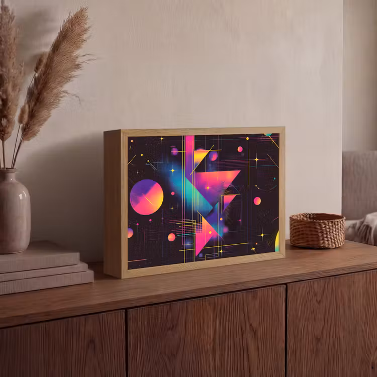 Lightbox - Wandlamp - Driehoeken - Cirkels - Abstract - Sterren — 4