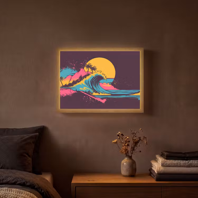 Lightbox - Wandlamp - Golf - Kleurrijk - Zon - Palmbomen — 3
