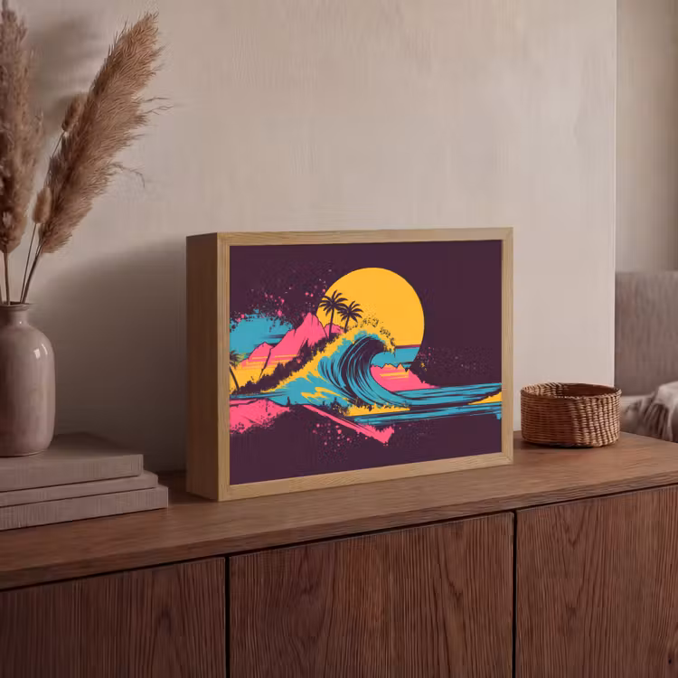 Lightbox - Wandlamp - Golf - Kleurrijk - Zon - Palmbomen — 4