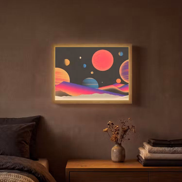 Lightbox - Wandlamp - Hemel - Planeten - Felgekleurd — 3