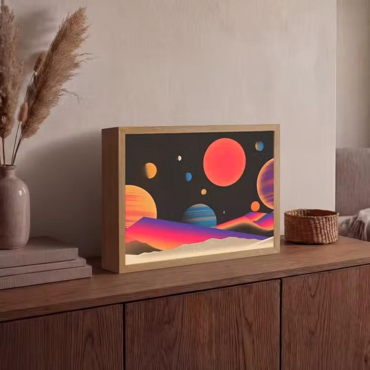 Lightbox - Wandlamp - Hemel - Planeten - Felgekleurd — 4