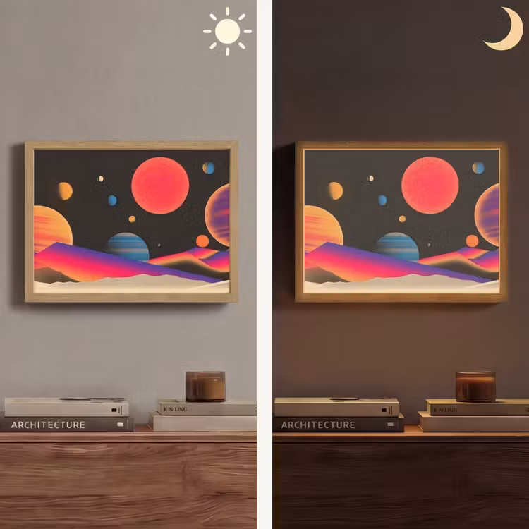 Lightbox - Wandlamp - Hemel - Planeten - Felgekleurd — 6