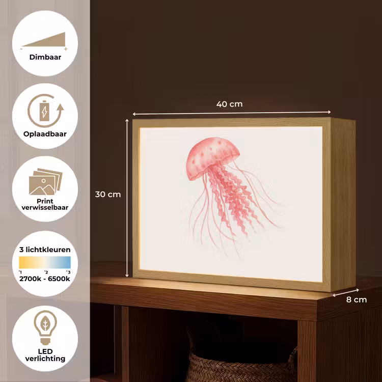 Lightbox - Wandlamp - Kwal - Tentakels - Roze — 10