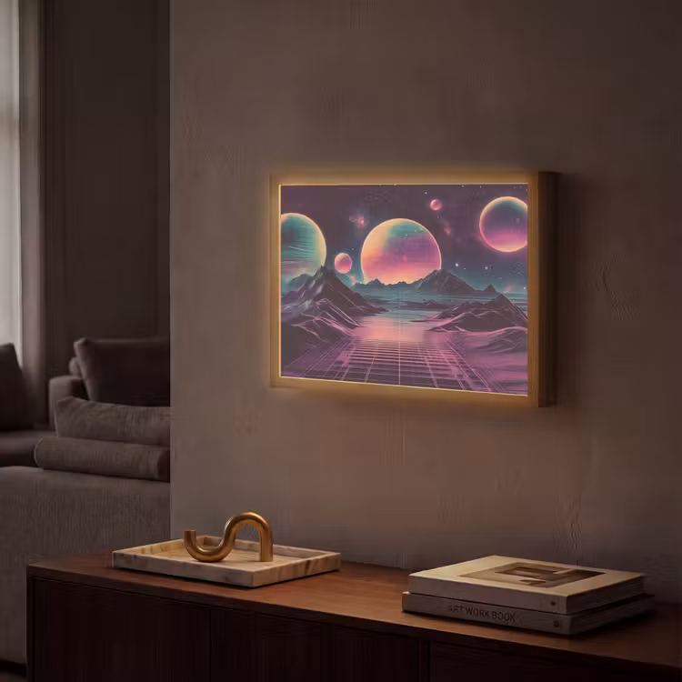 Lightbox - Wandlamp - Landschap - Planeten - Horizon - Paars — 2