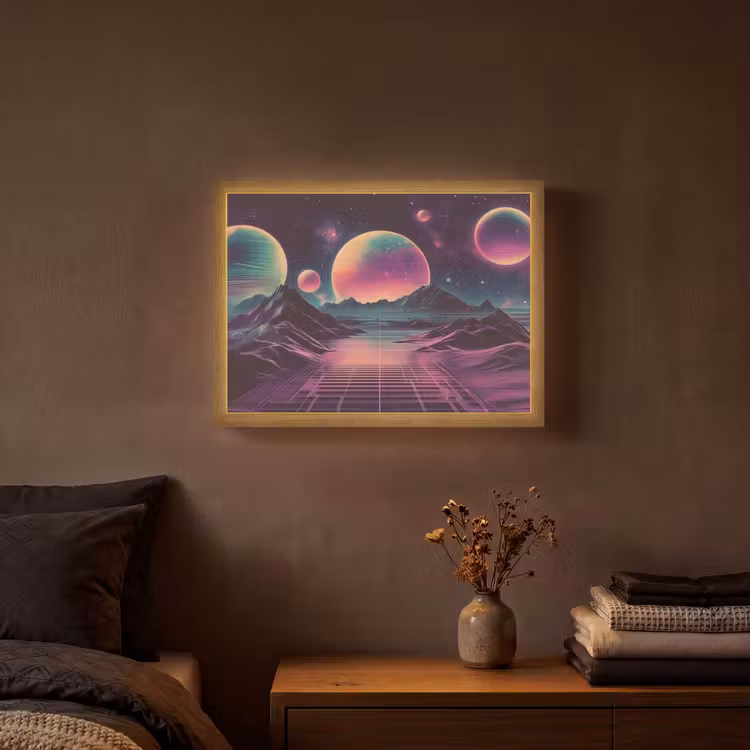Lightbox - Wandlamp - Landschap - Planeten - Horizon - Paars — 3