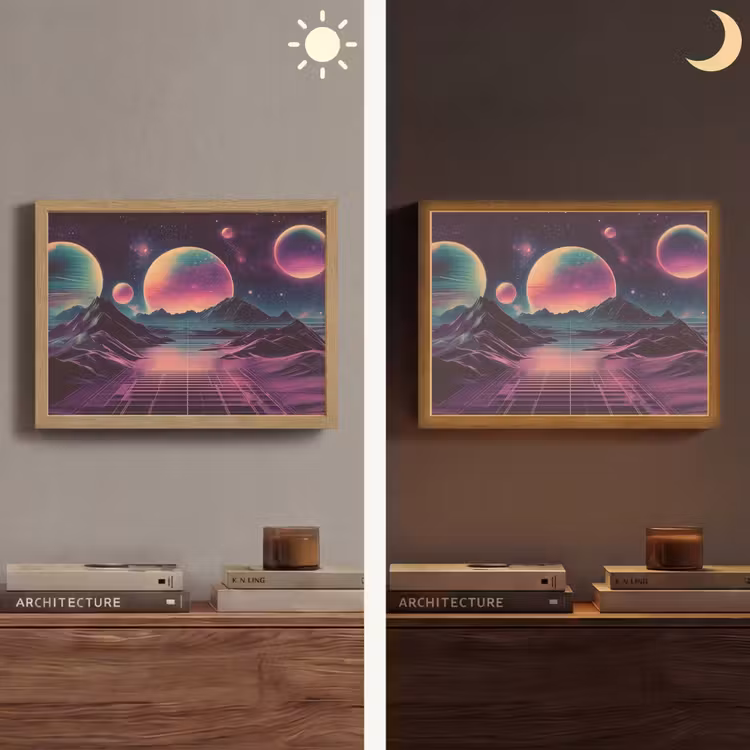 Lightbox - Wandlamp - Landschap - Planeten - Horizon - Paars — 6